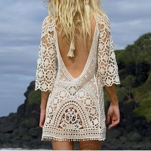 Crochet Lace Bikini Swimsuit Cover up